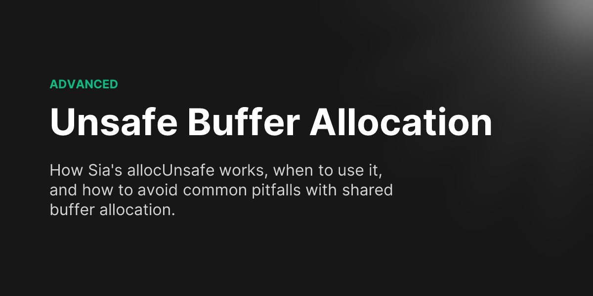 Unsafe Buffer Allocation - Sia